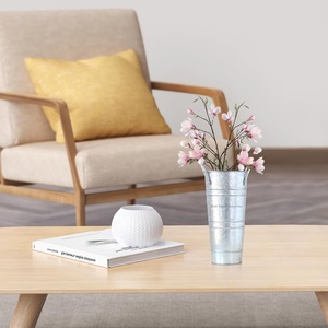 Maceta de metal galvanizado de diseño simple con asas para el hogar, Patio, jardín, juego de macetas de flores decorativas de tamaño alto - Product Image 3