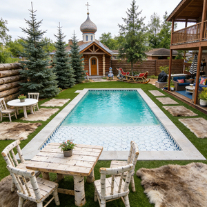 Kit de piscine préfabriqué en fibre de verre élégant et durable pour une utilisation familiale, écologique avec protection UV pour un plaisir toute saison - Product Image 1