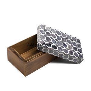 Nouveauté la plus populaire boîte à incrustation d'os boîte-cadeau personnalisée en bois faite à la main incrustation d'os boîte à bijoux en bois avec logo personnalisé à vendre - Product Image 6