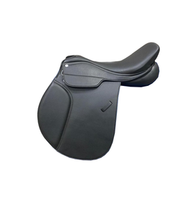 Juego de sillín de salto de cuero negro duradero de fabricante indio, diseño multiusos de estilo occidental para carreras de caballos, equitación inglesa - Product Image 1