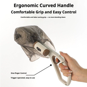 Pelle à crottes pour chiens pliable à une main avec distributeur de sacs à déchets et pince en silicone pour l'élimination facile des déchets d'animaux domestiques - Product Image 5