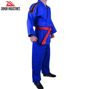 Uniforme de Judo Unisex de personalización de buena venta de Color azul Judogi de peso pesado para uso en torneos - Product Image 4