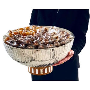 <b>Luxury</b> Decorative <b>Chocolate</b> Bowl Set of 2Metal <b>Chocolate</b> Bowl With Resin Base Round Shape Bowl for Wedding Use - Product Image 6
