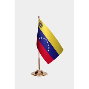 Drapeaux de bureau du Venezuela imprimés numériquement en satin, fanions 3x5 pieds, drapeaux de voiture et de main avec mât en aluminium - Product Image 2