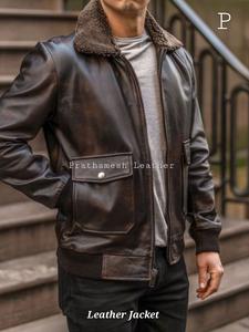 Veste en cuir de chèvre pour hommes Vestes à usage quotidien pour hommes Qualité d'exportation Qualité supérieure Doublure intérieure souple de nombreuses options En vrac - Product Image 4