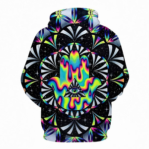 Sweat à capuche unisexe pour couple, sublimé, personnalisable avec logo, broderie florale, imprimé, polaire multicolore, 100% polyester - Product Image 2