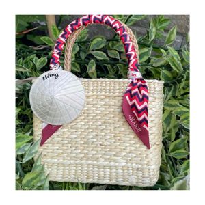 Bolso de paja de jacinto de agua sostenible y bien hermoso, precio directo de fábrica, bolso de mano de jacinto de agua estilo Vibe de verano - Product Image 3