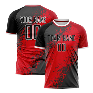 Kit de traje de entrenamiento de fútbol con estampado de transferencia de calor duradero personalizado, camisetas de corte automatizado para adultos, camisetas de fútbol 100% - Product Image 1