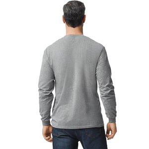 T-shirt à manches longues pour hommes T-shirt à manches longues et col rond en tricot de coton 100% - Product Image 3