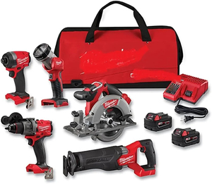 Kit de Herramientas Eléctricas Inalámbricas con Sierra Circular, Taladro, Atornillador de Impacto, Sierra Recíproca, Cargador de Batería y Bolsa - Product Image 3