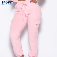 Pantalon de survêtement rose pour femme, coupe skinny, léger, écologique, 100 % coton, avec cordon de serrage, style streetwear, hiver