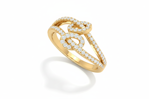 แหวนทอง 14K ประดับเพชรธรรมชาติ 70 เม็ด ทรงกลมเจียระไนแบบบริลเลียนท์ ดีไซน์วงแหวนแบบ Bandhan Halo สำหรับผู้หญิง |   0.26Ctw ชุบโรเดียม ได้รับการรับรองจาก IGI น้ำหนัก 3.40 กรัม - Product Image 3