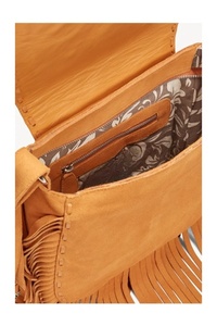 Hand-tooled and Hand-painted <b>Peacock</b> Design on Flap with Two Front Tassels and an Invisible Magnet to Secure Closed - Product Image 4