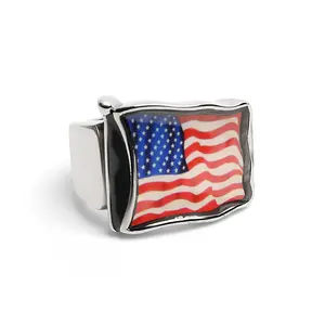 Wholesale Jewelry Top Grade Stainless Steel USA Flag Ring For Unisex Premium Quality High Demanded Top Selling