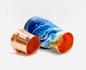 Venta caliente Calidad Premium 100% Tarro de cobre natural Esmalte de cabecera Impreso Drinkware para uso diario Beneficio saludable - Product Image 3