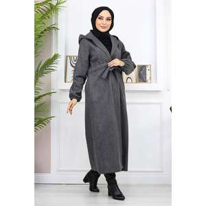 Abrigo de Lana para Mujer con Diseño de Lazo Frontal, Elegante Prenda Exterior Acolchada - Product Image 1