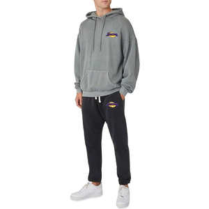 เสื้อฮู้ดสวมหัวทรงโอเวอร์ไซส์สำหรับผู้ชายผ้าปะติดเสื้อสไตล์ฮิปฮอปบ็อกซี่ไซส์ใหญ่พิเศษ - Product Image 6