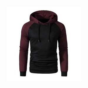 Nueva llegada 100% algodón polar pulóver sudaderas con capucha personalizado al por mayor patrón sólido sudadera de talla grande para otoño contraste de color - Product Image 1