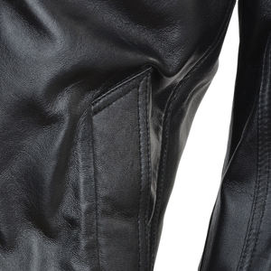 Chaqueta de cuero larga personalizada para hombre, chaqueta de cuero marrón para hombre. - Product Image 4