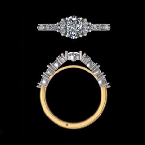 Anillo de Compromiso con Diamante Ovalado de 1.49 Quilates, Oro Sólido de 18k/14k, Anillo de Boda con Múltiples Piedras, Joyería Fina de Lujo para Mujer - Product Image 3