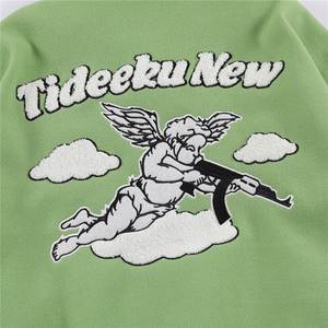 Veste d'hiver avec manches en cuir et broderie chenille pour homme, veston de baseball avec lettrage, grande taille - Product Image 3