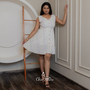 Elegante bohemio vestido Midi de algodón para mujer con cuello en V sin mangas Casual vestido suelto verano corto vestido de cóctel de fiesta de noche - Product Image 1