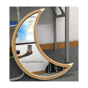 Pour Amazon meilleur vendeur de haute qualité grand Design moderne Style rotin mur miroir haut décoration de la maison du Vietnam FBA expédition - Product Image 1