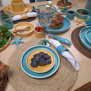 Petite assiette à soupe en céramique jaune, diamètre 14 cm - Product Image 2