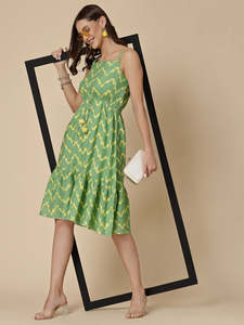 Latest Designer Solid Party Wear Green Color Big Size <b>Spaghetti</b> <b>Strap</b> Square Collar A-Line Rayon Fabric One Piece Long - Product Image 5