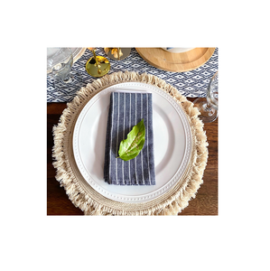 Modern Style Handmade Decorative <b>Christmas</b> Oval White Braided Macrame <b>Straw</b> Woven Rattan <b>Cup</b> Tea Coaster Scallop Placemat - Product Image 2