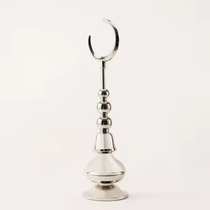 Base de Madera con Forma de Luna para Caligrafía, Adorno Decorativo Árabe para Ramadán, Artesanía Metálica Hecha a Mano, Celebración del Eid - Product Image 3