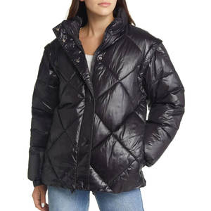 Chaqueta acolchada de mujer de alta calidad diseñada por OEM Material de punto transpirable Ropa de calle larga teñida en Pakistán Precio bajo - Product Image 4