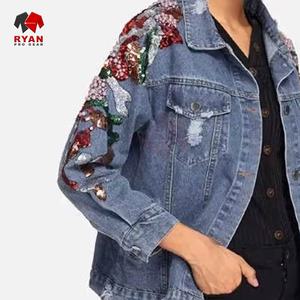 Ryan Pro Gear Veste en jean matelassée à motif solide pour femme avec tissu respirant Décoration ample à boutons coupe vintage pour l'automne - Product Image 5