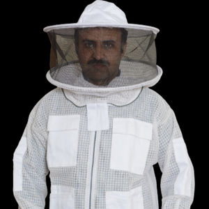 Veste d'apiculture en coton à 3 couches avec motif d'abeille ventilé, vêtement de sécurité de haut niveau avec voile en maille anti-piqûres - Product Image 5