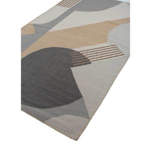 พรมขนสัตว์ทอมือลายตารางสีงาช้าง รุ่น ADWP-13030 สำหรับห้องนั่งเล่นวัยรุ่น ห้องนอน ลายกราฟิกนามธรรม พรมปูพื้นห้องโถงรูปสี่เหลี่ยมผืนผ้า - Product Image 2