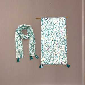 Vibrant pink Orange White Shades Floral <b>Silk</b> Scarf Square <b>Shawl</b> Women Luxury Multi-Functional Custom Logo Packaging Eco-Friendly - Product Image 5