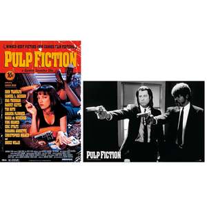 Modern Style Pulp Fiction <b>Poster</b> Set of 2 Main <b>Poster</b> & Guns Paper Wall Decor - Product Image 1