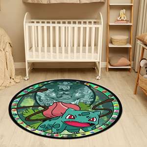 Tapis Bulbasaur, Tapis Anime, Décoration de salle de jeux, Tapis imprimé, Tapis fin non tissé - Product Image 4