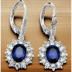 Orecchini Pendenti in Oro Bianco 18K con Zaffiro e Motivo a Goccia d'Acqua per Matrimoni e Feste - Product Image 5