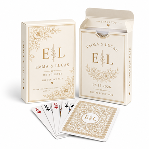 Sin Pedido Mínimo, <span class=keywords><strong>Cartas</strong></span> <span class=keywords><strong>de</strong></span> Juego Personalizadas <span class=keywords><strong>de</strong></span> la Mejor Calidad para Bodas, Mazo Personalizado con Caja - Product Image 2
