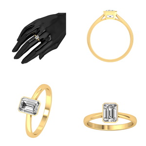 Anillo de Oro Sólido de 14K para Mujer con Diamante Cultivado en Laboratorio de 1 Quilate, Claridad VS, Color EF, Corte Radiante, Certificado IGI, Anillo de Compromiso de Lujo - Product Image 2