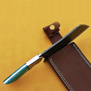 Couteau de chef personnalisé fait main en acier Damas de 10 pouces avec étui en cuir unique, manche élégant, personnalisable, supporté - Product Image 2