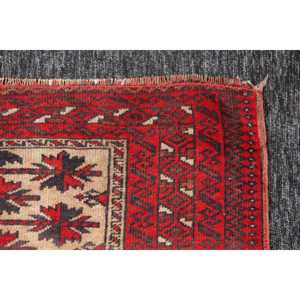 พรมตุรกีขนาดเล็ก 3.2x5.4 ฟุต พรมวินเทจ พรมลายเรขาคณิตสีแดง - Product Image 5