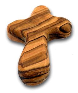 Croix de prière en bois avec certificat de poche - Product Image 3
