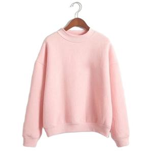 Sudadera con capucha de gran tamaño para mujer de alta calidad French Terry Drop Shoulder Mock Neck sudadera 100% algodón cuello redondo - Product Image 3