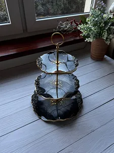Handcrafted <b>Epoxy</b> <b>Resin</b> Cake Stand Elegant Dessert Display for Special Occasions Stylish Cake Holder for Parties and Events - Product Image 3