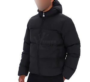 2025 veste d'hiver personnalisée pour hommes col montant imperméable avec fermeture à glissière en toile matelassée à bulles pour l'extérieur - Product Image 1