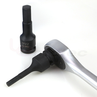 Juego de 8 Llaves de Impacto con Punta Hexagonal SAE de 1/2 Pulgada, Acero Cr-Mo, Acabado Negro, Herramientas para Reparación de Automóviles
