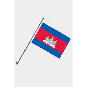 Wall-Mounted Telescopic Flagpole <b>Set</b> for Flags & Banners Made of Durable Polyester with Digital Printing Graphics - Product Image 1