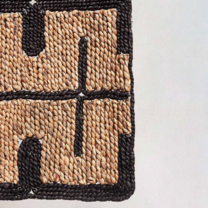 Tapis artisanal en jacinthe d'eau, tapis naturels esthétiques les plus vendus pour la décoration du bureau - Product Image 5